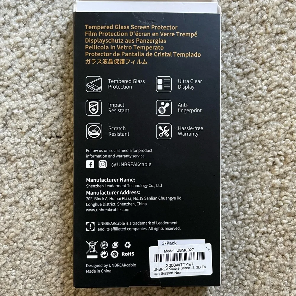 New Apple iPhone 12 / 12 Pro Tempered Glass Screen Protector - Clear